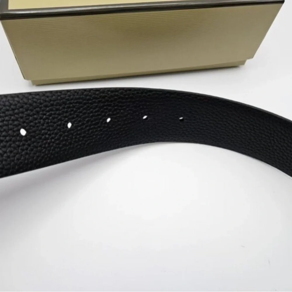 Tom Ford Black Leather Belt with Gold Buckle